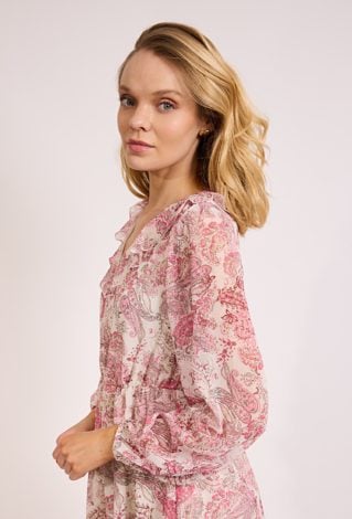 Sukienka damska w różowy wzór paisley