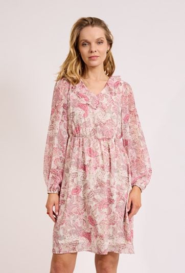 Sukienka damska w różowy wzór paisley