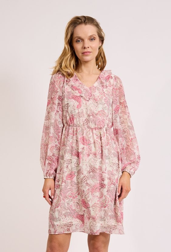 Sukienka damska w różowy wzór paisley