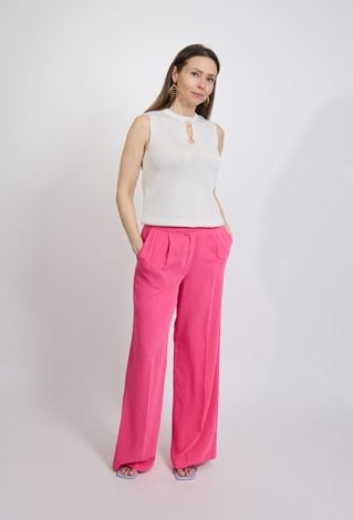Spodnie damskie wide leg różowe