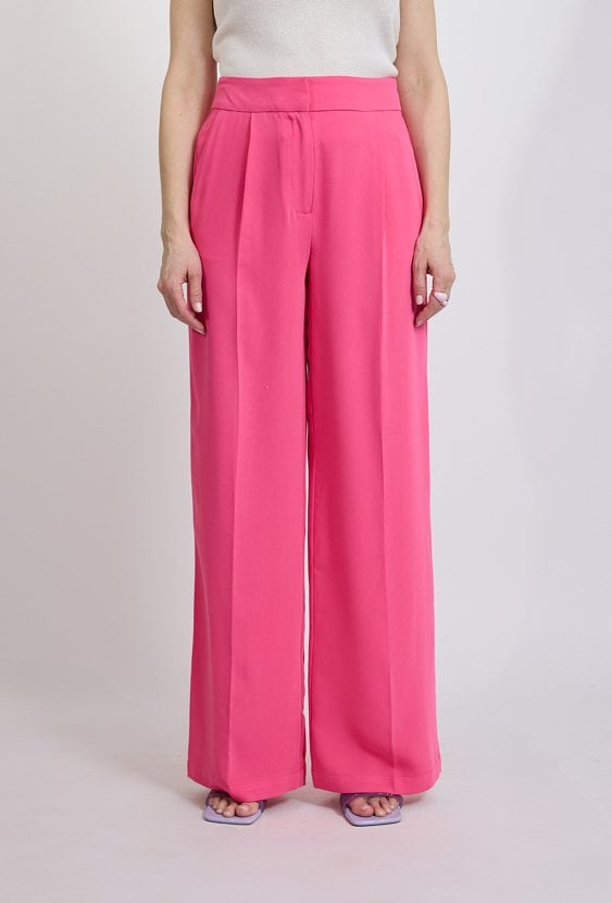 Spodnie damskie wide leg różowe