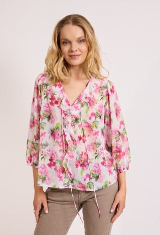 Bluzka damska w kwiaty z falbaną – lekkość i romantyzm