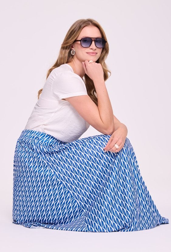 Spódnica maxi w geometryczny wzór