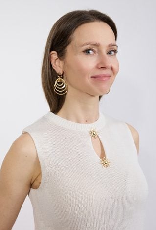 Sweter damski bez rękawów ecru