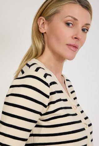 Kardigan damski w paski zapinany na guziki