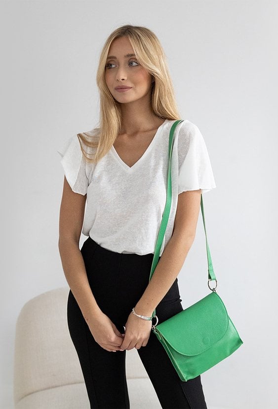 Listonoszka ze skóry naturalnej