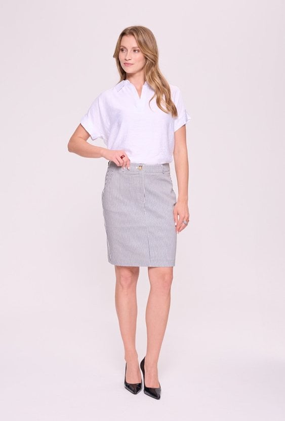 Spódnica mini w pionowe paski
