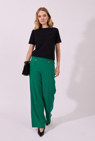 Eleganckie spodnie wide leg w kolorze intensywnej zieleni
