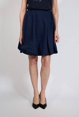 Granatowa spódnica rozkloszowana z gumką w pasie