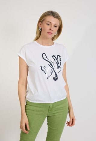 Biały t-shirt damski z nadrukiem