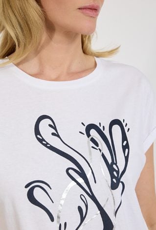 Biały t-shirt damski z nadrukiem