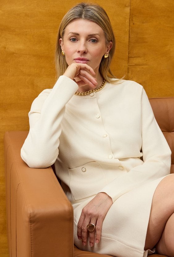 Elegancka spódnica ołówkowa ecru