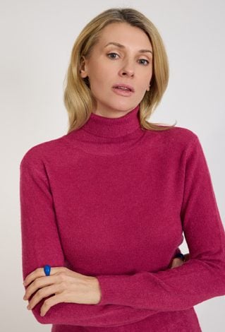 Sweter damski różowy golf