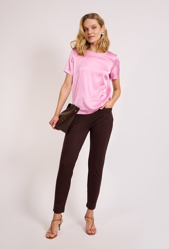 Brązowe spodnie damskie eleganckie