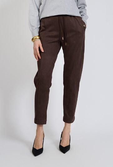 Brązowe spodnie damskie eleganckie