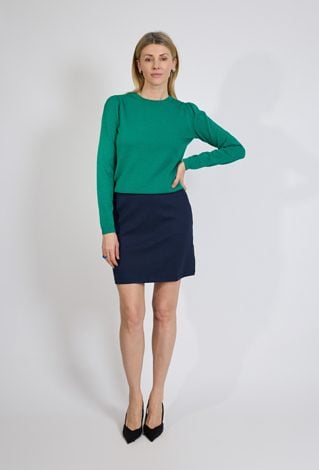 Granatowa spódnica ołówkowa przed kolano