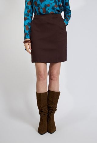 Brązowa spódnica ołówkowa damska elegancka