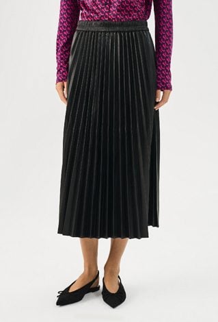 Czarna plisowana spódnica midi