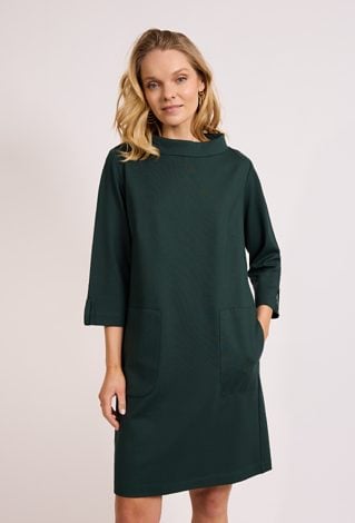 Zielona sukienka mini z kieszeniami