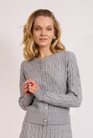 Szary kardigan dzianinowy