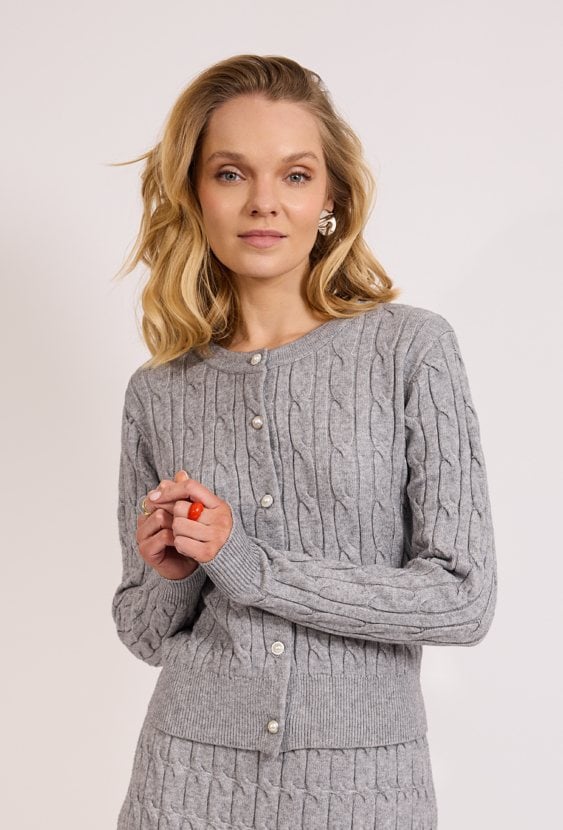 Szary kardigan dzianinowy