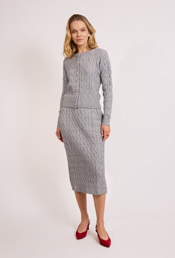 Szary kardigan dzianinowy