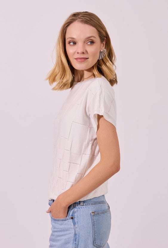Sweter Oversize w Geometryczny Wzór