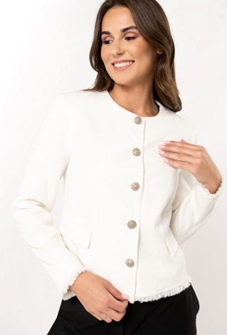 Elegancka biała marynarka damska