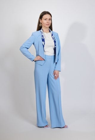 Spodnie damskie wide leg błękitne