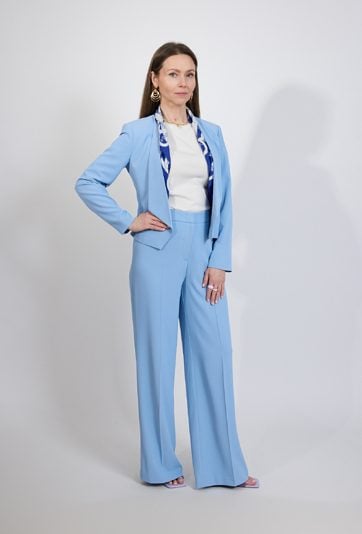 Spodnie damskie wide leg błękitne