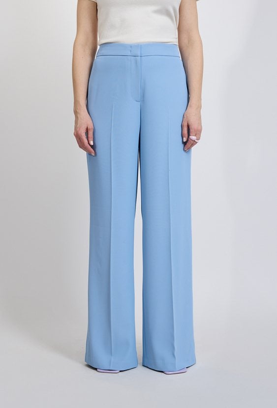 Spodnie damskie wide leg błękitne