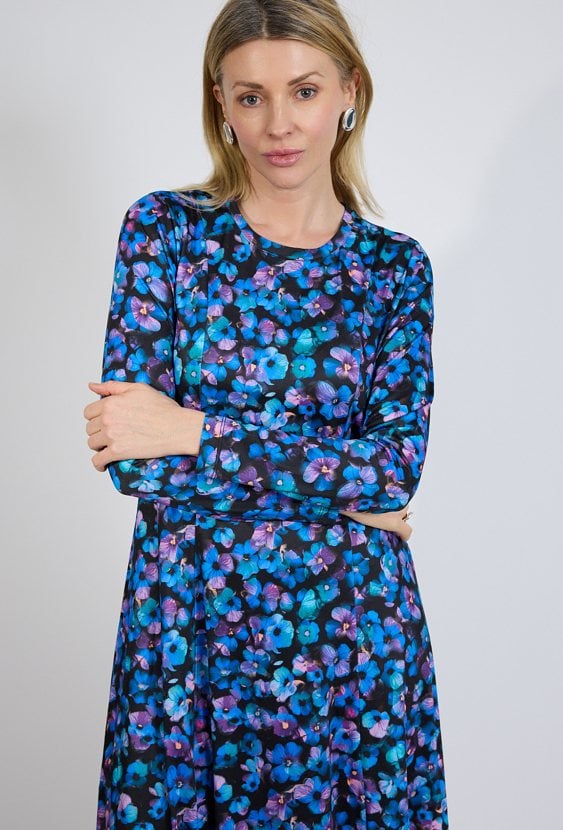 Długa sukienka w kwiaty damska elegancka