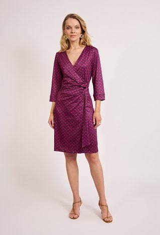 Różowa sukienka kopertowa