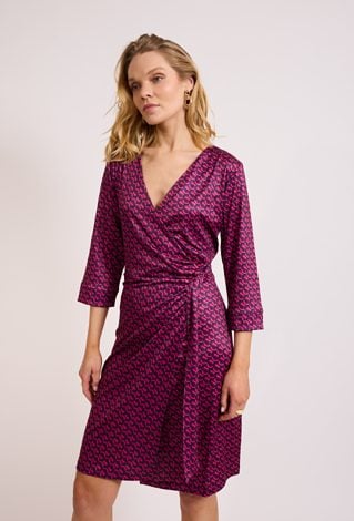 Różowa sukienka kopertowa