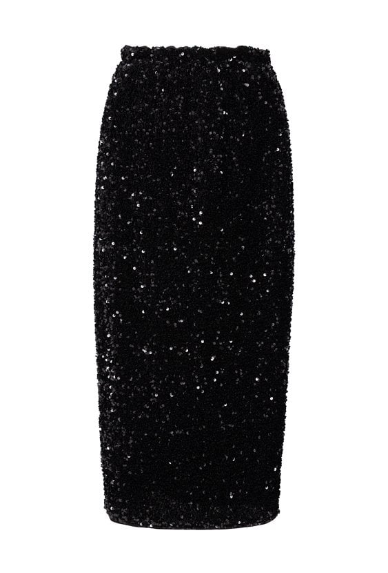 Czarna spódnica midi z cekinami