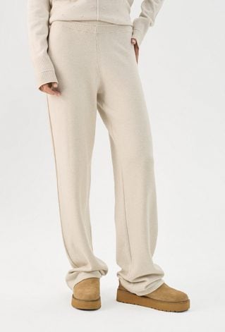 Beżowe spodnie dzianinowe