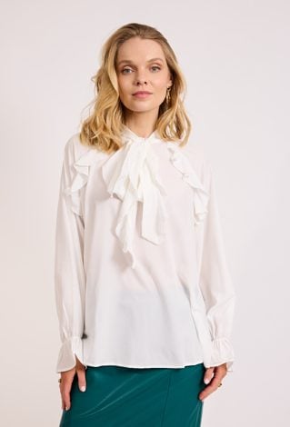 Biała bluzka z wiązaniem