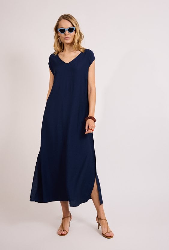 Granatowa sukienka maxi