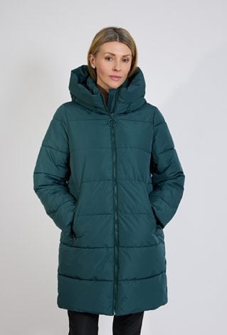 Zielona kurtka pikowana z kapturem