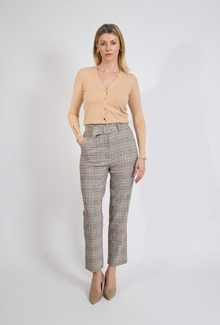 Spodnie w kratę z prostą nogawką