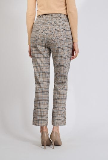 Spodnie w kratę z prostą nogawką