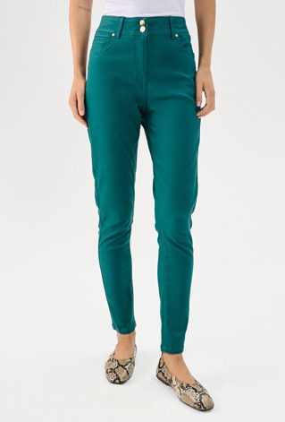 Zielone spodnie z wysokim stanem