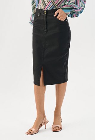 Czarna spódnica ołówkowa z rozporkiem
