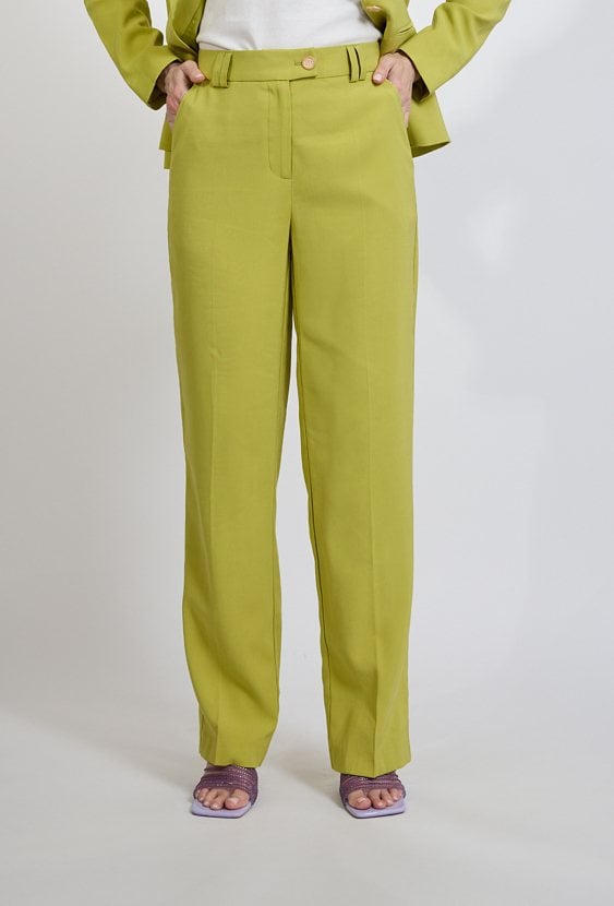 Spodnie damskie eleganckie zielone