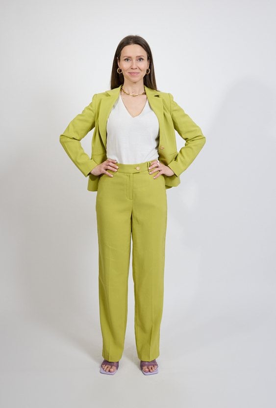 Spodnie damskie eleganckie zielone