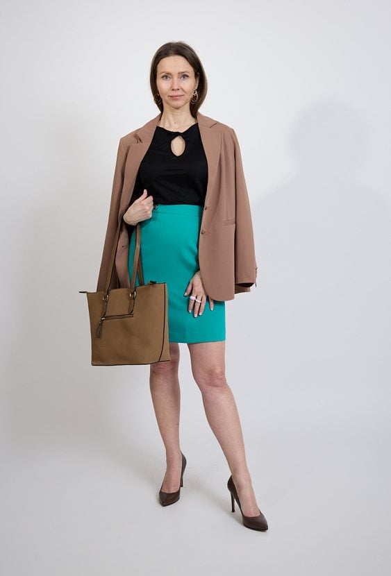 Spódnica ołówkowa turkusowa