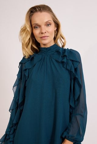 Sukienka szyfonowa z falbanami