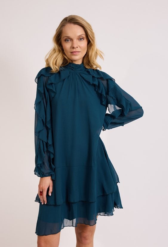 Sukienka szyfonowa z falbanami