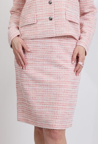 Różowa spódnica damska bouclé