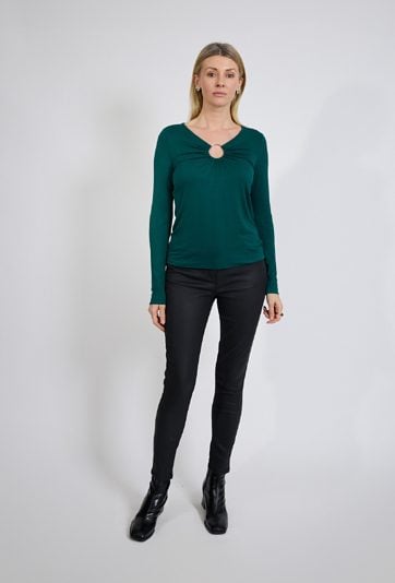 Zielona bluzka z długim rękawem